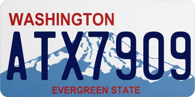 WA license plate ATX7909