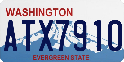 WA license plate ATX7910