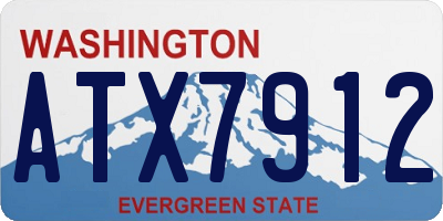 WA license plate ATX7912
