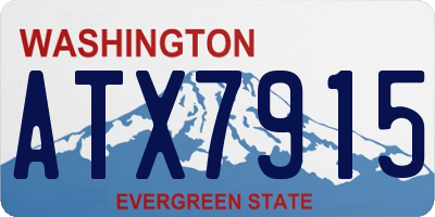 WA license plate ATX7915