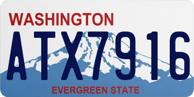 WA license plate ATX7916