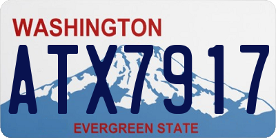 WA license plate ATX7917