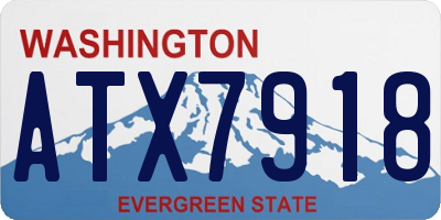 WA license plate ATX7918