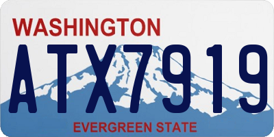 WA license plate ATX7919