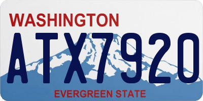 WA license plate ATX7920