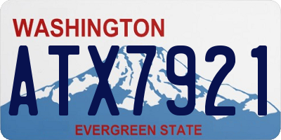WA license plate ATX7921