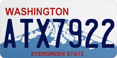 WA license plate ATX7922