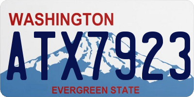 WA license plate ATX7923