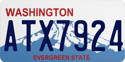 WA license plate ATX7924
