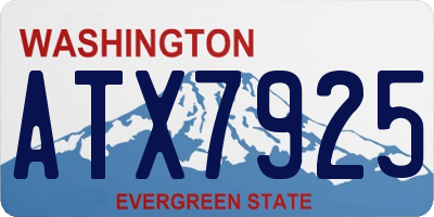 WA license plate ATX7925