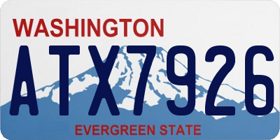 WA license plate ATX7926