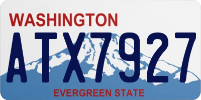 WA license plate ATX7927