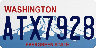 WA license plate ATX7928