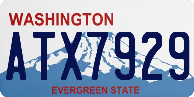 WA license plate ATX7929