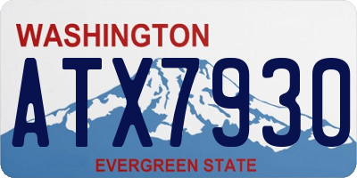 WA license plate ATX7930