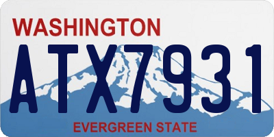 WA license plate ATX7931