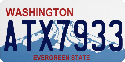 WA license plate ATX7933