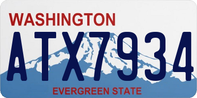 WA license plate ATX7934
