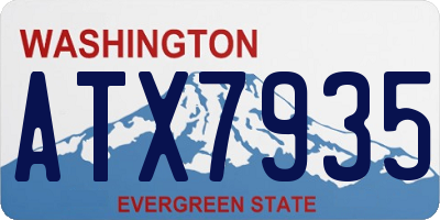 WA license plate ATX7935