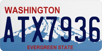 WA license plate ATX7936