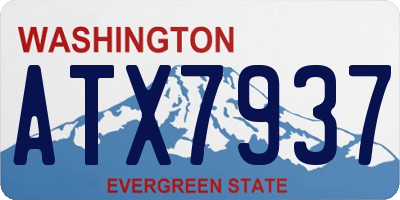 WA license plate ATX7937