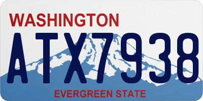 WA license plate ATX7938