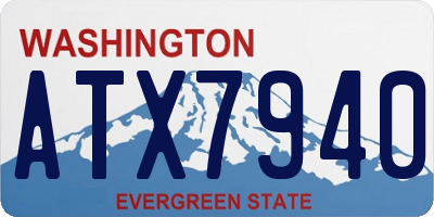 WA license plate ATX7940