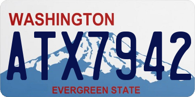 WA license plate ATX7942