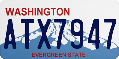 WA license plate ATX7947