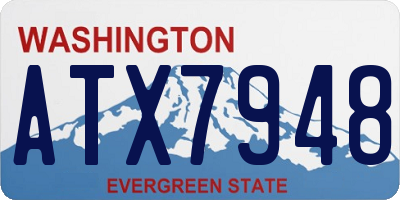 WA license plate ATX7948