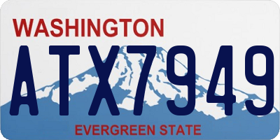 WA license plate ATX7949