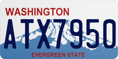 WA license plate ATX7950