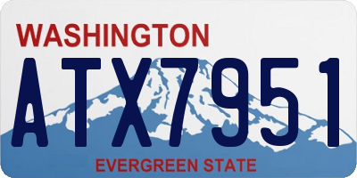 WA license plate ATX7951
