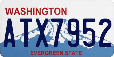 WA license plate ATX7952