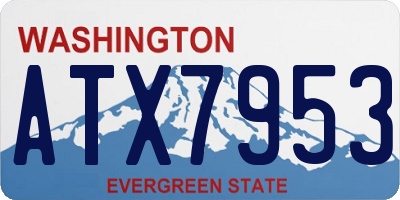 WA license plate ATX7953