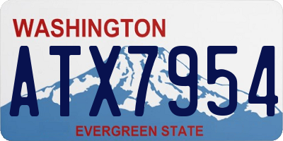WA license plate ATX7954