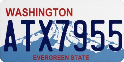 WA license plate ATX7955