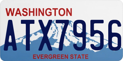 WA license plate ATX7956