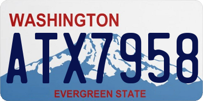 WA license plate ATX7958