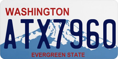 WA license plate ATX7960