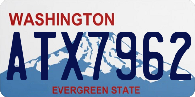 WA license plate ATX7962
