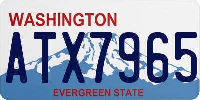 WA license plate ATX7965