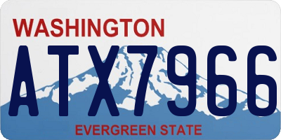 WA license plate ATX7966