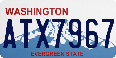 WA license plate ATX7967