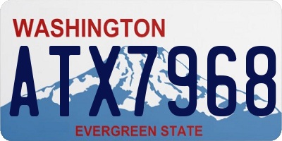 WA license plate ATX7968