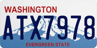 WA license plate ATX7978