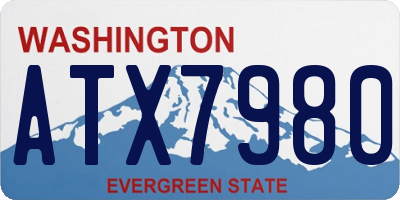 WA license plate ATX7980