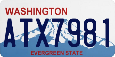 WA license plate ATX7981