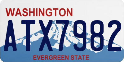 WA license plate ATX7982