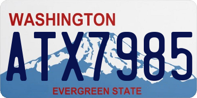 WA license plate ATX7985